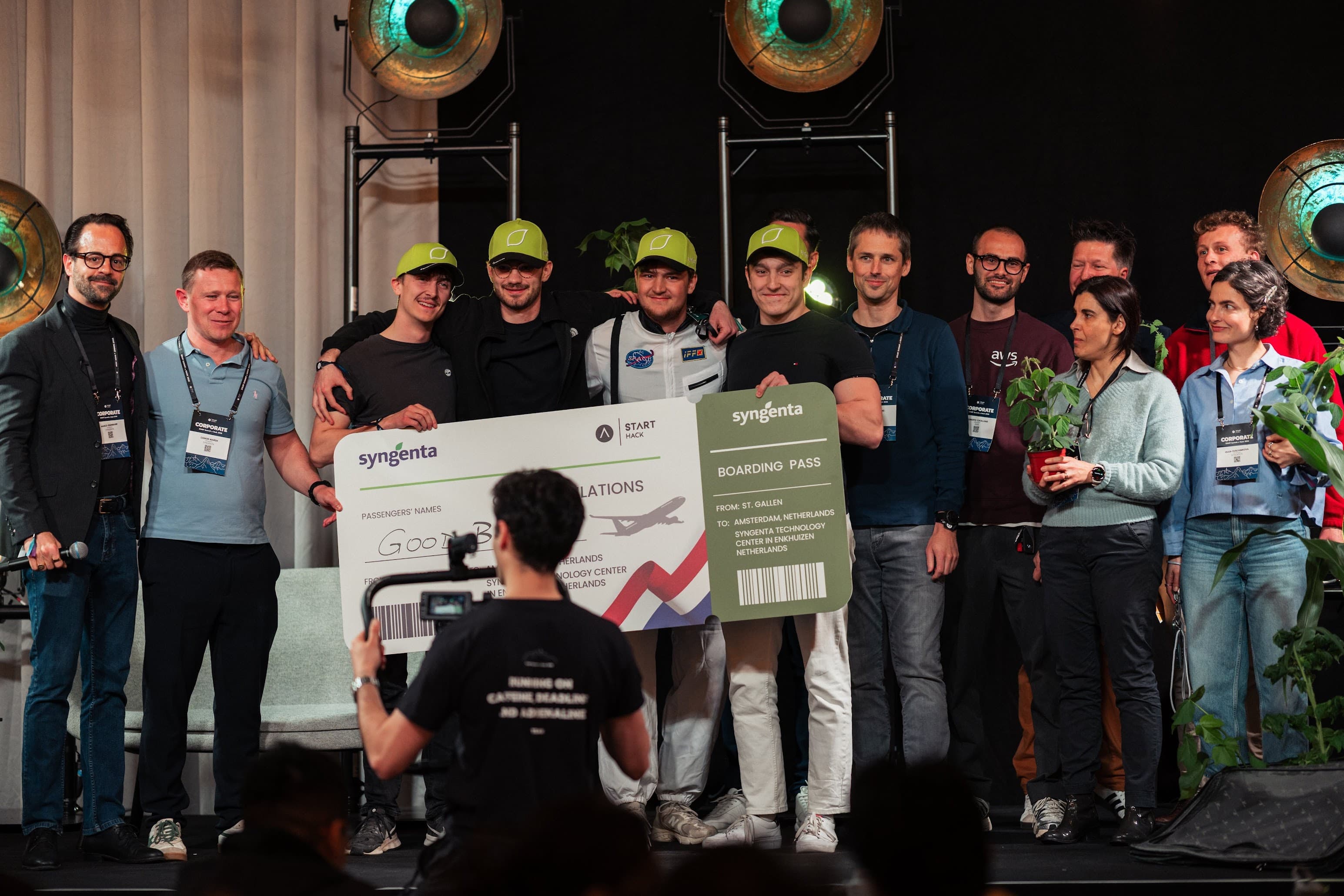 The Good Boys team winning at Start Hack with the Syngenta prize